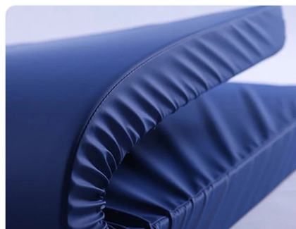 Close-up of the double-stitched waterproof rexine cover